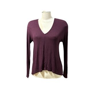 Aritzia Wilfred Purple V-Neck Light Long Sleeves Size XXS